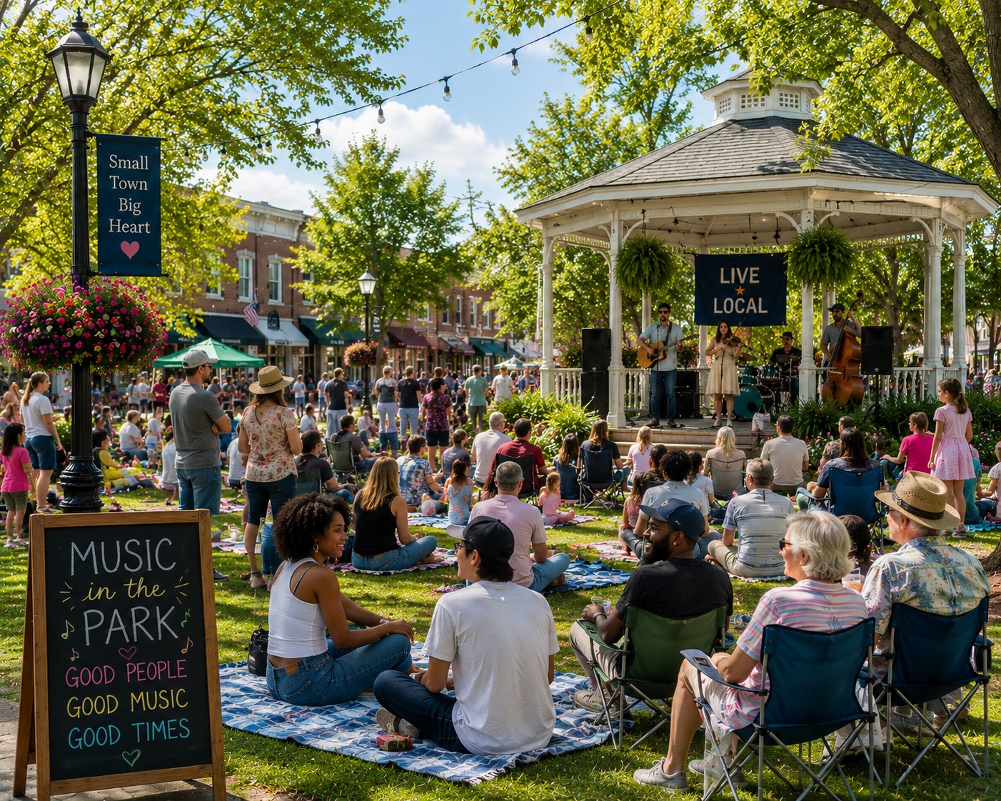 People exploring local businesses and experiences